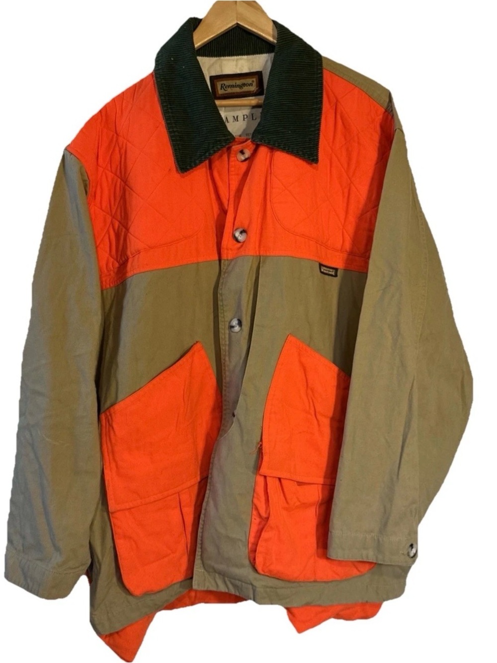 Vintage Remington Upland Hunting Jacket‎ Blaze Orange Game Pouch Coat SAMPLE